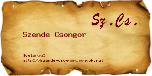 Szende Csongor névjegykártya